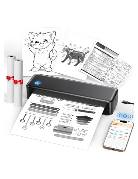 Impresora Portátil Inalámbrica PEDOOLO A40, 0.91 kg, Papel Térmico