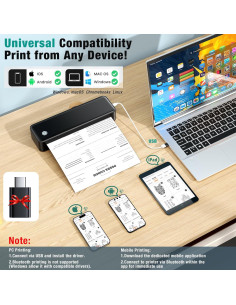 Impresora Portátil Inalámbrica PEDOOLO A40, 0.91 kg, Papel Térmico 2