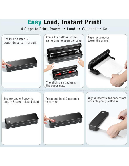 Impresora Portátil Inalámbrica PEDOOLO A40, 0.91 kg, Papel Térmico