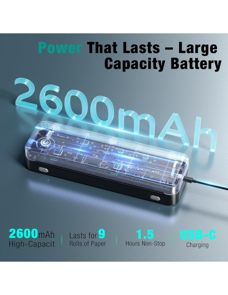 Impresora Portátil Inalámbrica PEDOOLO A40, 0.91 kg, Papel Térmico