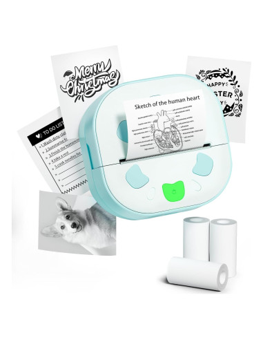 Impresora de Stickers D21 NDYIN Portátil Bluetooth con 3 Rollos