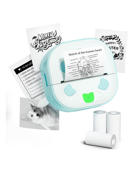 Impresora de Stickers D21 NDYIN Portátil Bluetooth con 3 Rollos