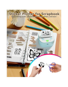 Impresora de Stickers D21 NDYIN Portátil Bluetooth con 3 Rollos 2