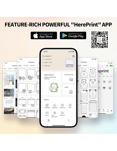 Impresora de Etiquetas Térmica Portátil PRT S1 Bluetooth 5.08cm