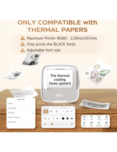 Impresora de Etiquetas Térmica Portátil PRT S1 Bluetooth 5.08cm