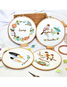 Kit de Bordado URROMA para Principiantes con Patrón Pluma 2