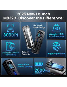 Impresora Portátil Phomemo M832D Térmica Bluetooth 300dpi 2