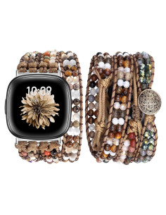 Pulsera de cuentas Boho JR.DM para Fitbit Versa 4/3/Sense 2