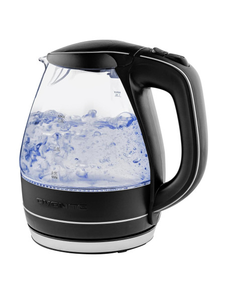 Hervidor Eléctrico OVENTE KG83B 1.5L Vidrio Borosilicato Negro