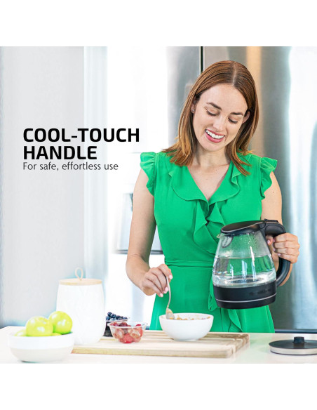 Hervidor Eléctrico OVENTE KG83B 1.5L Vidrio Borosilicato Negro