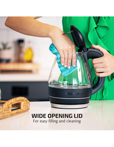 Hervidor Eléctrico OVENTE KG83B 1.5L Vidrio Borosilicato Negro