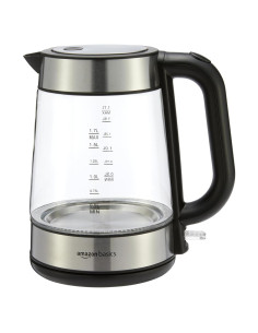 Hervidor Eléctrico Amazon Basics 1.7L Vidrio 1500W Apagado Automático