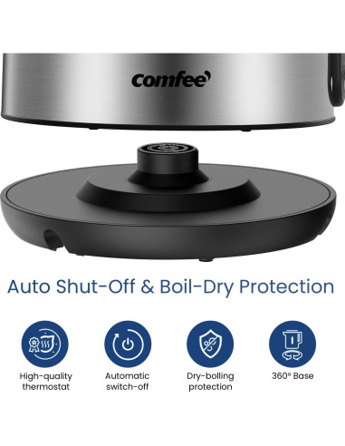 Hervidor Eléctrico COMFEE 1.7L Acero Inoxidable 1500W