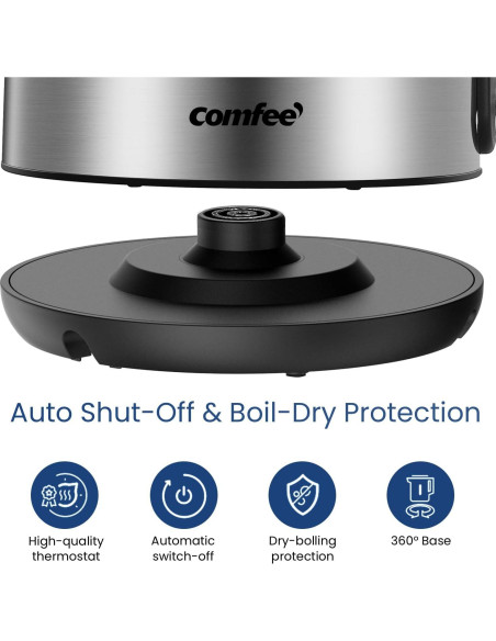 Hervidor Eléctrico COMFEE 1.7L Acero Inoxidable 1500W