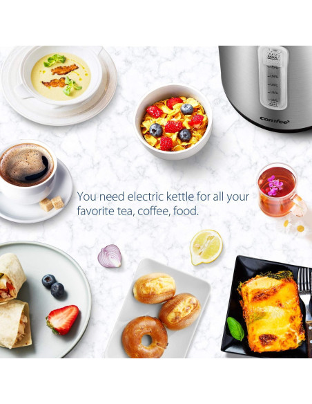 Hervidor Eléctrico COMFEE 1.7L Acero Inoxidable 1500W