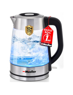 Hervidor Eléctrico Mueller MKX-777 1.8L Vidrio y Acero Inoxidable