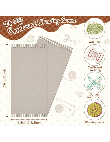 Kit de Tejido Pajean 24 Telar de Cartón 33x16.5 cm