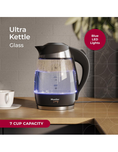 Hervidor Eléctrico Mueller M99S 1.8L Vidrio Borosilicato 1500W