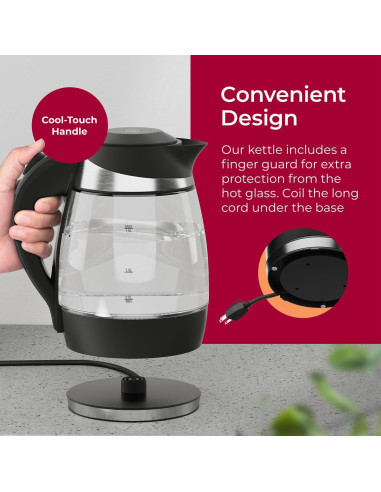 Hervidor Eléctrico Mueller M99S 1.8L Vidrio Borosilicato 1500W