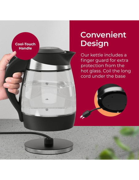 Hervidor Eléctrico Mueller M99S 1.8L Vidrio Borosilicato 1500W