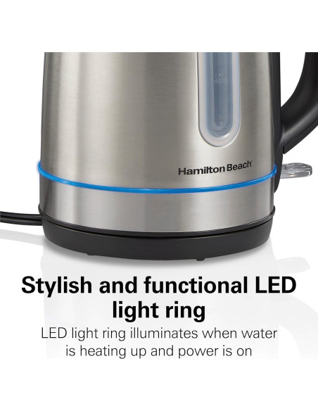Hervidor Eléctrico Hamilton Beach 1.7L Acero Inoxidable LED
