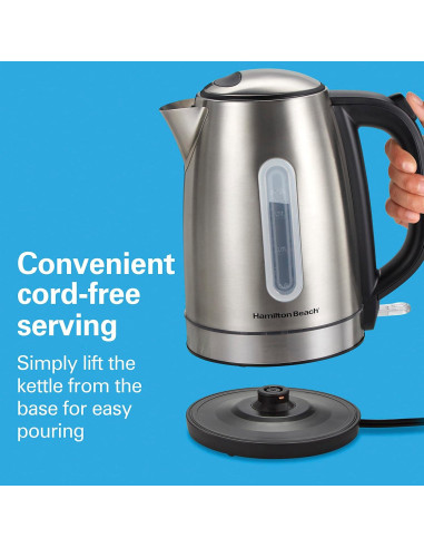 Hervidor Eléctrico Hamilton Beach 1.7L Acero Inoxidable LED