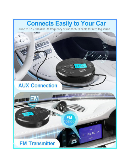 Reproductor de CD portátil Sunoony CD-35 con Bluetooth 5.1 y FM