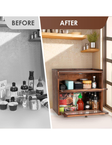 Caja de Pan de Madera Sunhoo 2 Capas 36.6x23.9x34cm Marrón