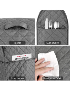 Cubierta para Batidora de Pie Zbeiur Gris 4.5-5 Cuartos 2