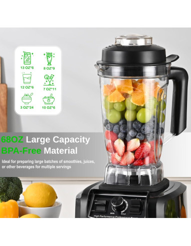 Licuadora Kitchen in the Box 2L 1500W Acero Inoxidable Libre BPA