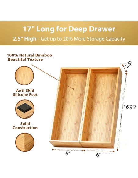 Organizador de Utensilios de Cocina Umilife - Juego de 2, 43x15x6.4cm