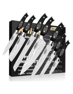 Set de Cuchillos de Chef 7 Piezas SCOLE Acero Inoxidable