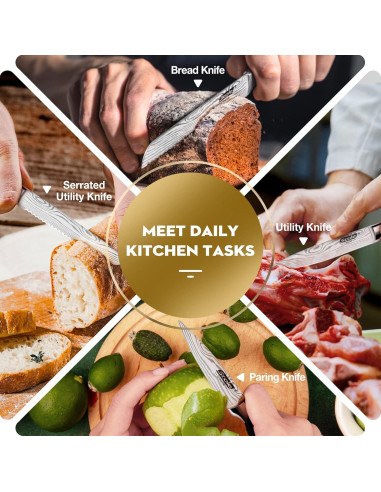 Set de Cuchillos de Chef 7 Piezas SCOLE Acero Inoxidable