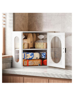 Caja de Pan Esquinera Minton de Madera Ajustable Blanca