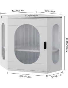 Caja de Pan Esquinera Minton de Madera Ajustable Blanca 2