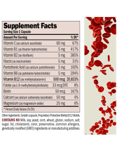 Vitamina B12 500 mcg Andrew Lessman 60 Cápsulas Methylcobalamin 2