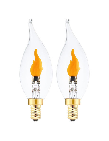 Bombillas LED de Llama Parpadeante E12 Sunaiony - Paquete de 2