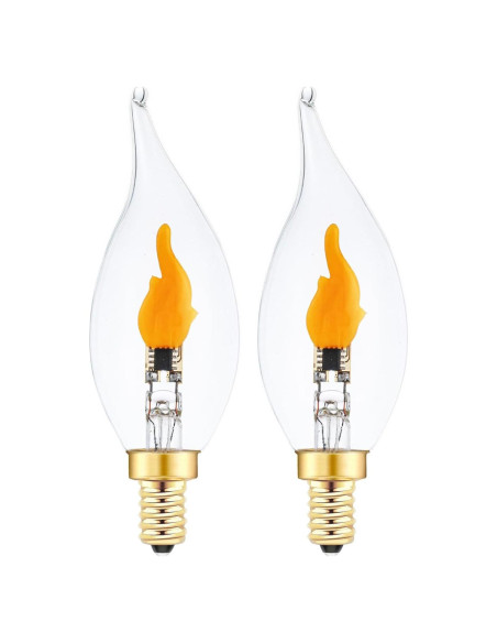 Bombillas LED de Llama Parpadeante E12 Sunaiony - Paquete de 2
