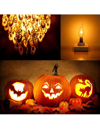 Bombillas LED de Llama Parpadeante E12 Sunaiony - Paquete de 2