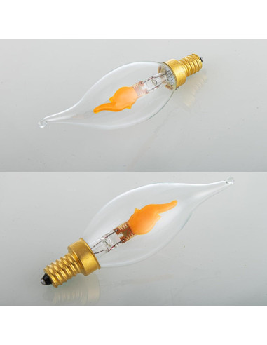 Bombillas LED de Llama Parpadeante E12 Sunaiony - Paquete de 2