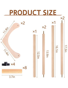 Soporte de Mesa de Bordado Ajustable codree - Madera 43.94x29cm 2