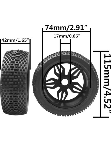 Neumáticos de Caucho 115mm ShareGoo para Buggy RC 1/8