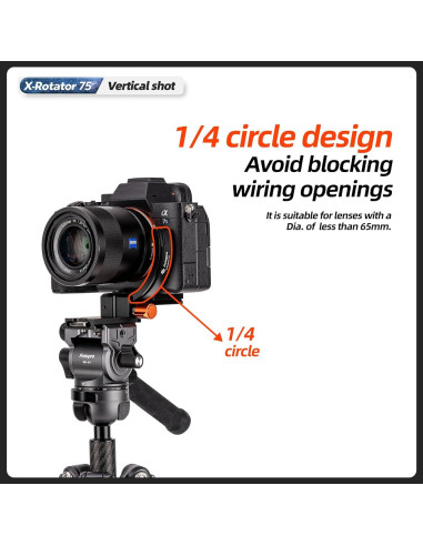 Soporte Vertical Fotopro X-R75 para Cámara DSLR SLR 64.8mm