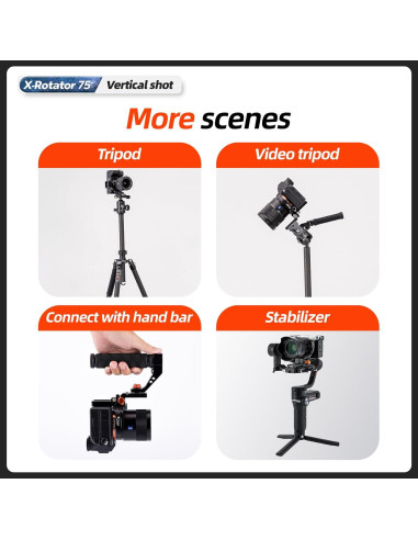 Soporte Vertical Fotopro X-R75 para Cámara DSLR SLR 64.8mm