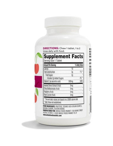 Suplemento de Vitamina C 500mg 365 Whole Foods 90 Tabletas
