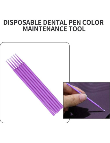 Pinceles de Retoque Automotriz Saihisday 1.5mm Púrpura - 100 Piezas