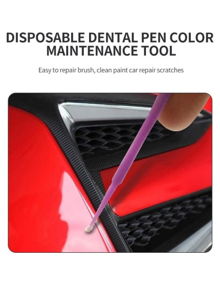 Pinceles de Retoque Automotriz Saihisday 1.5mm Púrpura - 100 Piezas