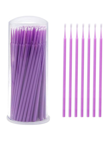 Pinceles de Retoque Automotriz Saihisday 1.5mm Púrpura - 100 Piezas