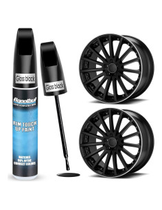 Kit de Pintura de Retoque para Llantas aqootbul Negro Brillante