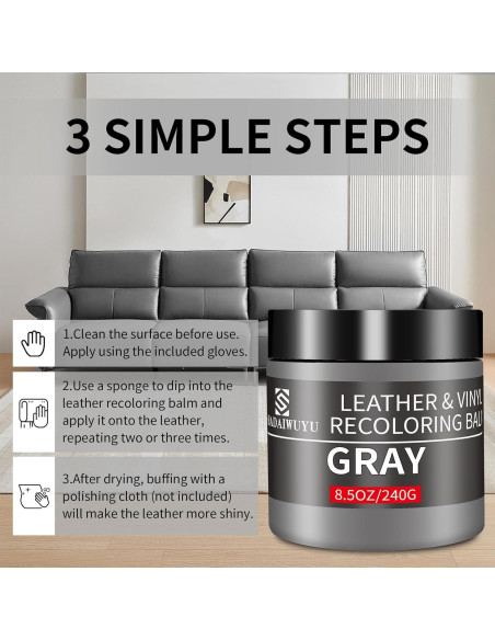 Bálsamo para Recoloración de Cuero SHADAIWUYU 240g Gris